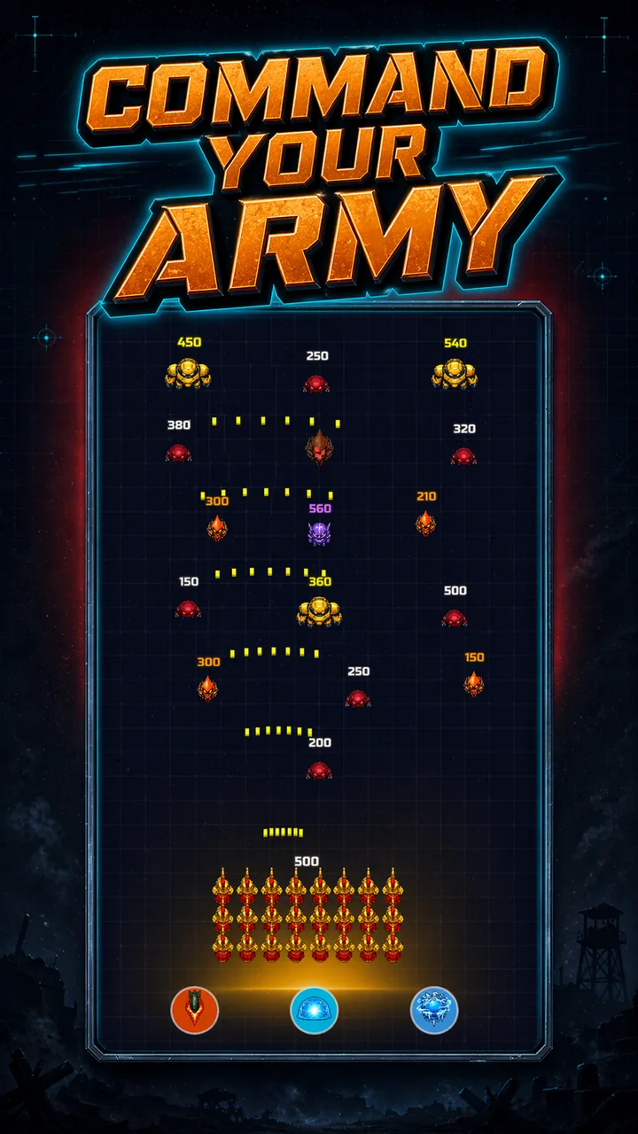 Gate Militia crowd army runner gameplay — 500-soldier squad firing on enemy waves